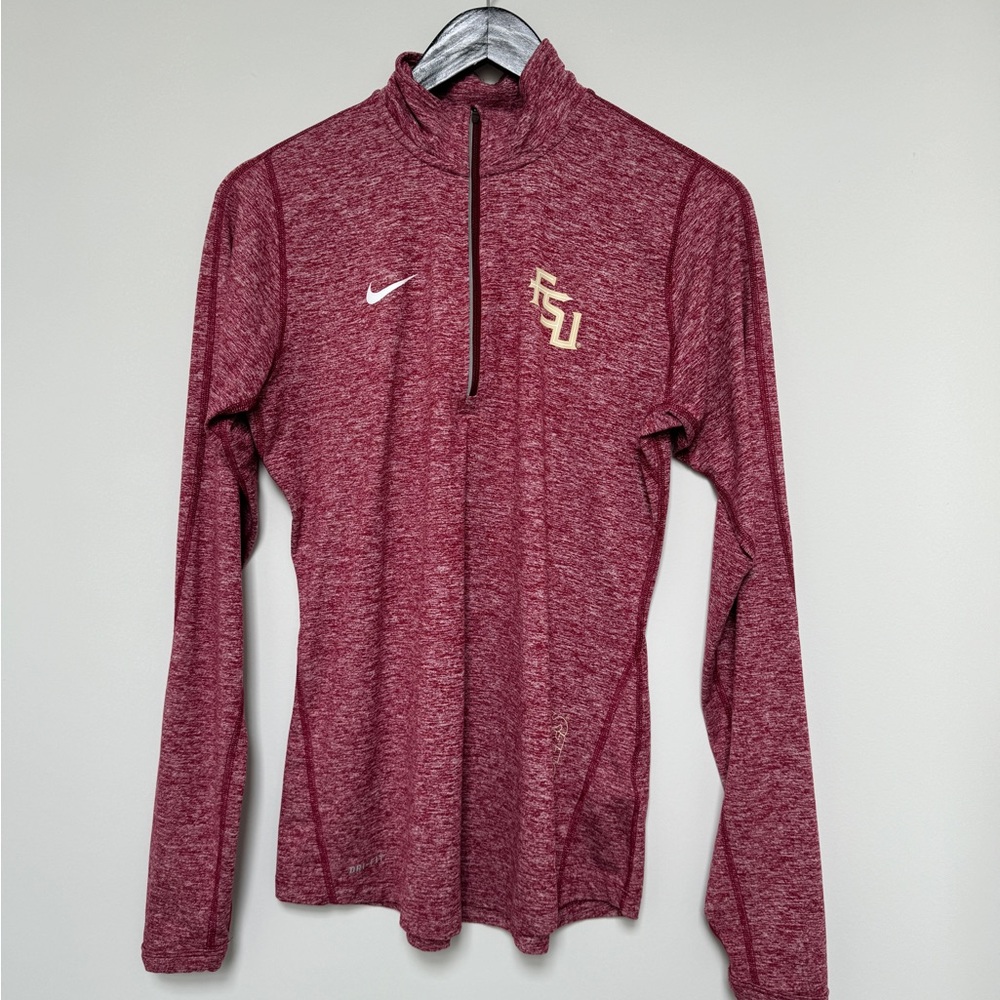 Maroon FSU Nike 1/4 Zip Pullover with Thumb Holes